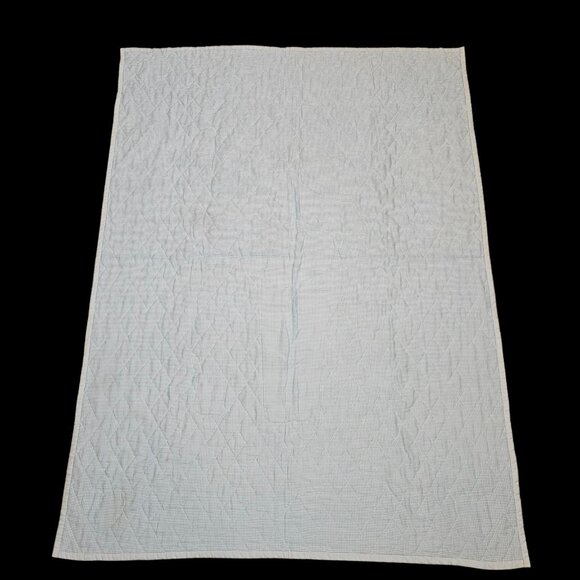 VTG Overall Sam Gone Fishing Blue Quilt Blanket Toddler Coverlet 44 X 60" - Picture 7 of 12